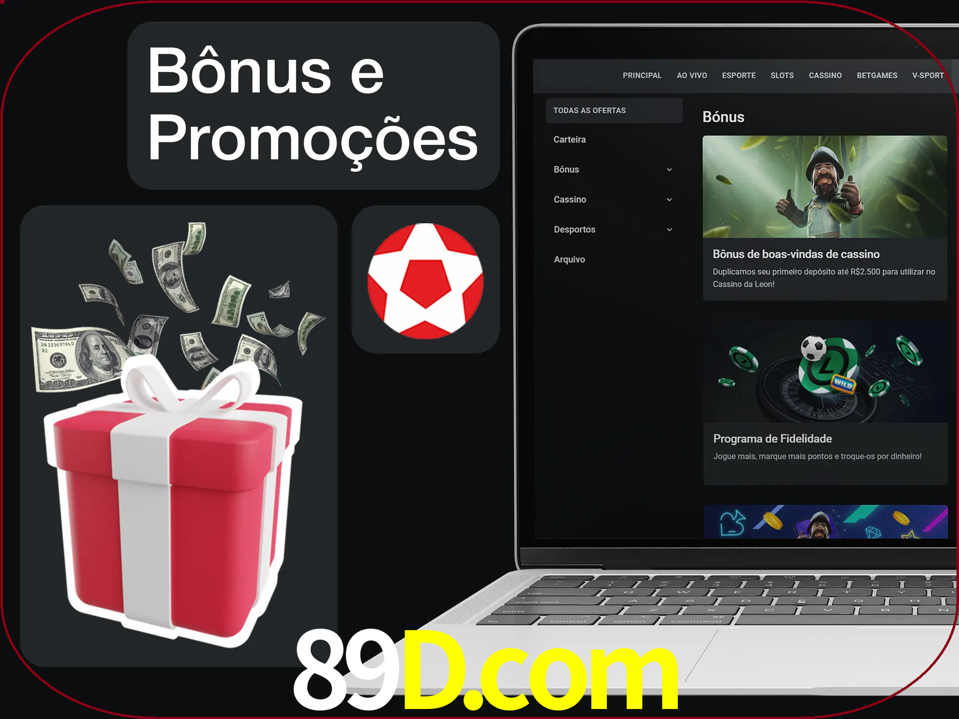 Verifique se há novos bônus e promoções.