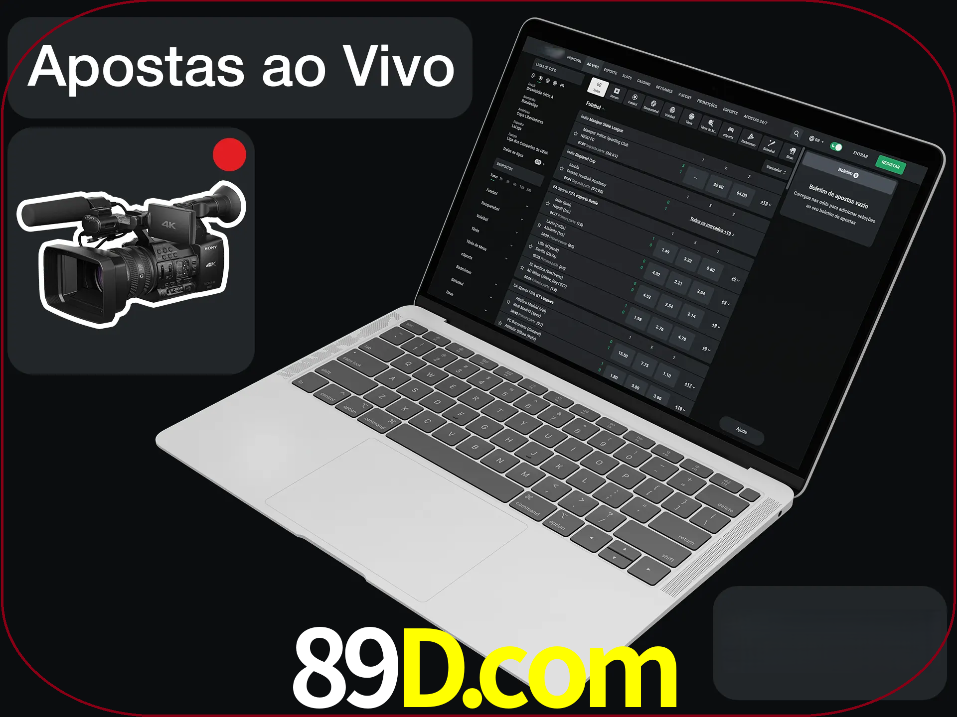 Aposte em formato ao vivo em nosso site.