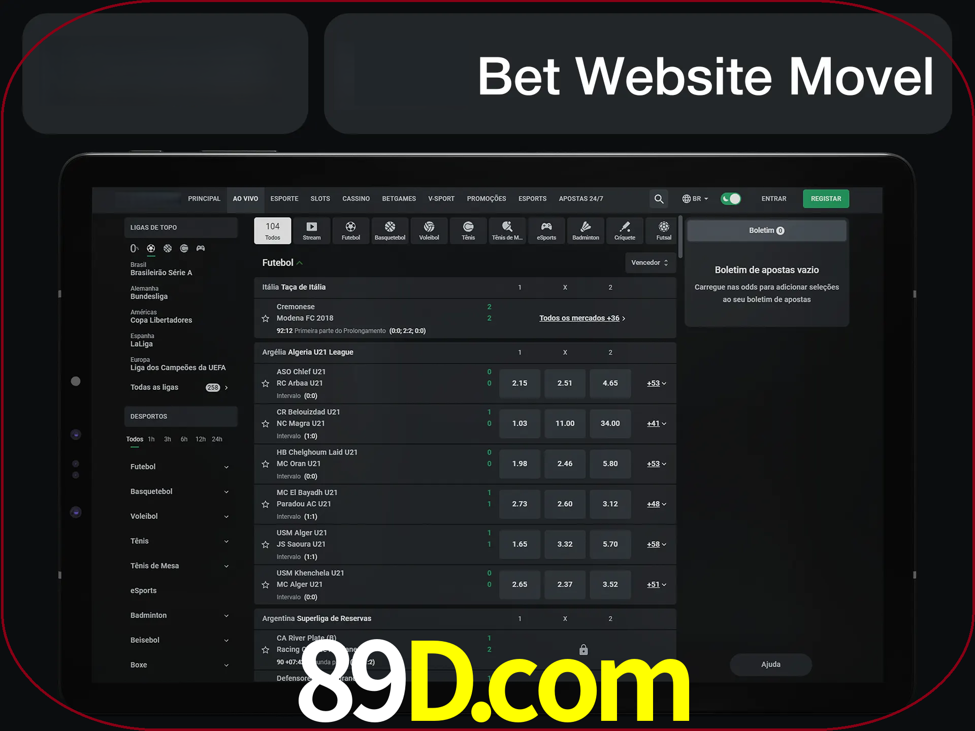 Use nosso website em qualquer dispositivo.